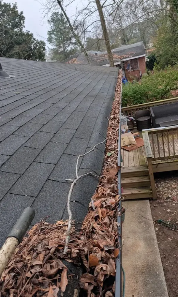 Professional gutter cleaning in a Cartersville GA neighborhood